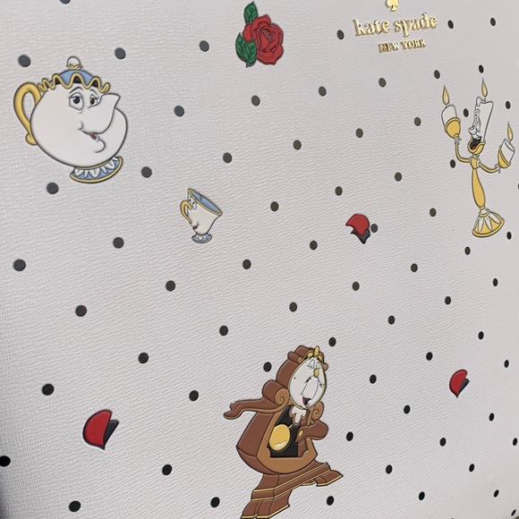 Authentic KATE SPADE Saffiano leather beauty & the beast laptop zip case - Picture 5 of 10